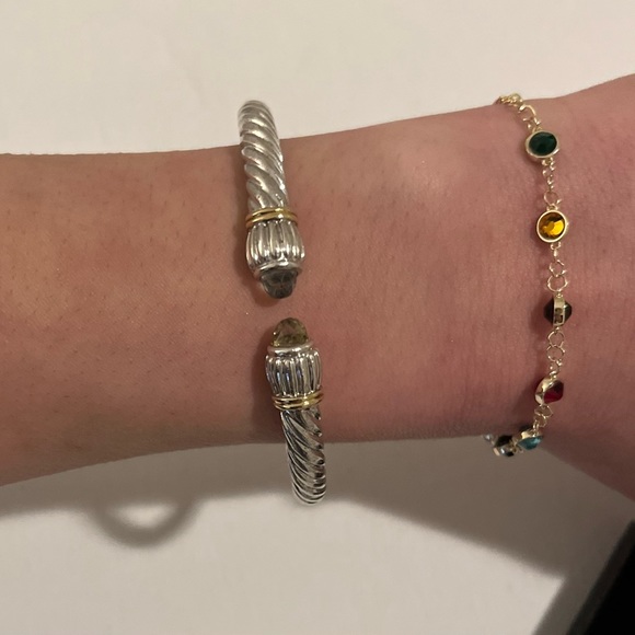 Colorè SG 14k gold and Sterling Silver Amethyst adjustable cuff. - Picture 7 of 9